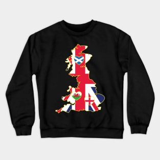 Flags Map Of Great Britain Crewneck Sweatshirt